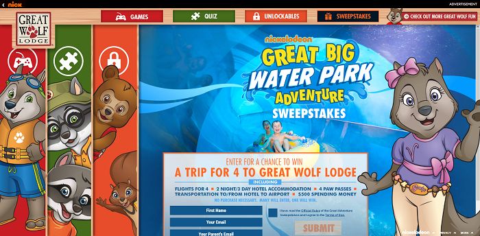Nickelodeon's Great Big Water Park Adventure Sweepstakes (Nick.com/GreatWolf)