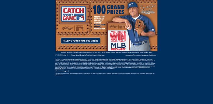 KelloggsBaseball.com - Kellogg's Win MLB Merchandise Text-to- Win Game