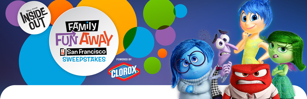 Disney Pixar Inside Out Family Fun Away In San Francisco Sweepstakes (Disney.com/SanFranSweeps)