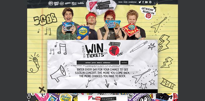 Nabisco5SOS.com - 5 Seconds Of Summer Back To School Sweepstakes And Instant Win Game