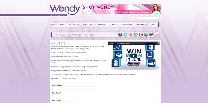 The Wendy Williams Show Win A Room In June Contest