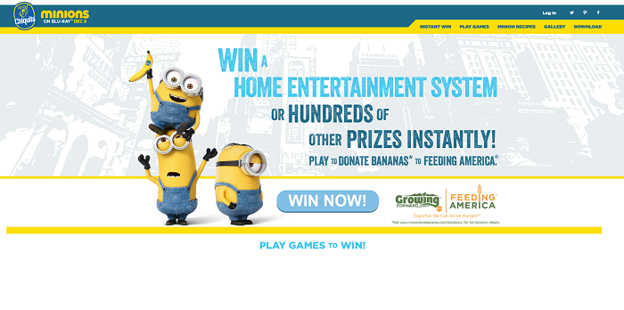MinionsLoveBananas.com - Chiquita Minions Sweepstakes And Instant Win Game