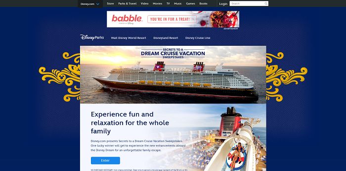 Disney Secrets To A Dream Cruise Vacation Sweepstakes