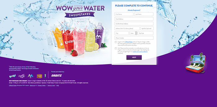 KraftWowYourWater.com - Kraft Wow Your Water Promotion 2016