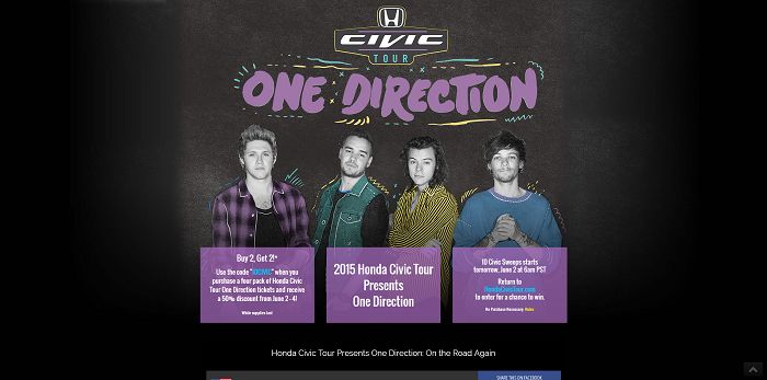 2015 Honda Civic Tour Drive Away With One Direction Sweepstakes