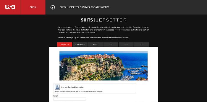 SUITSSummerEscape.com - SUITS Summer Escape Sweepstakes