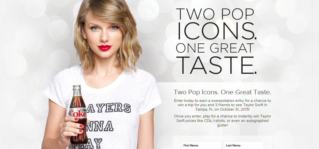 RockOutWithDietCoke.com - Diet Coke Taylor Swift In Concert Sweepstakes And Instant Win Game