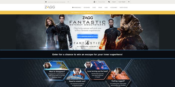 ZAGG Four Fantastic Destinations Sweepstakes