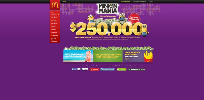 McDonald’s Minion Mania Online Sweepstakes