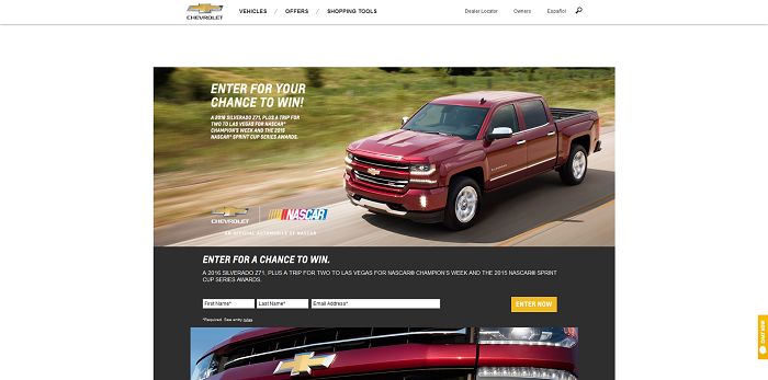 WinYourChevy.com - Chevrolet Sweepstakes