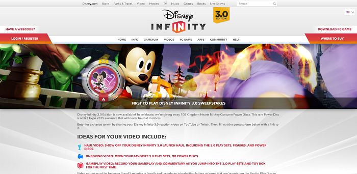 First To Play Disney Infinity 3.0 Sweepstakes