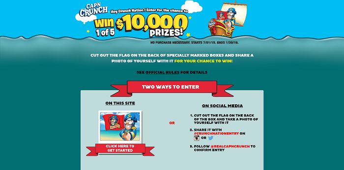 JoinCrunchnation.com - Cap'n Crunch Crunch Nation Sweepstakes