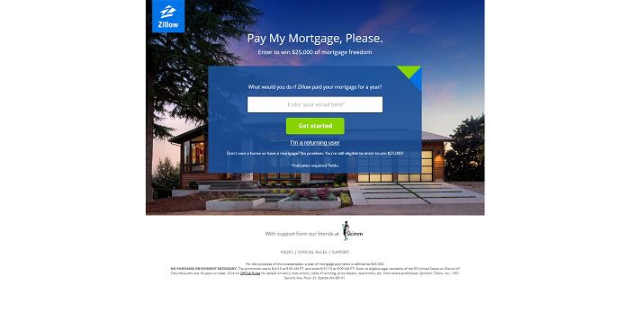 ZillowPay My Mortgage, Please Sweepstakes