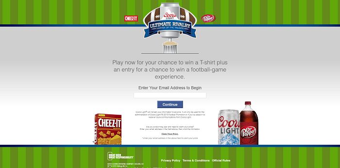TheUltimateRivalry.com - Coors Light Ultimate Rivalry Master Of The Tailgate Promotion