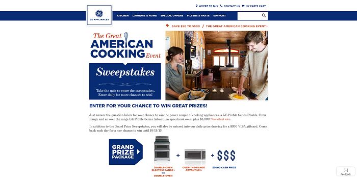 GE Appliances Great American Cooking Event Sweepstakes
