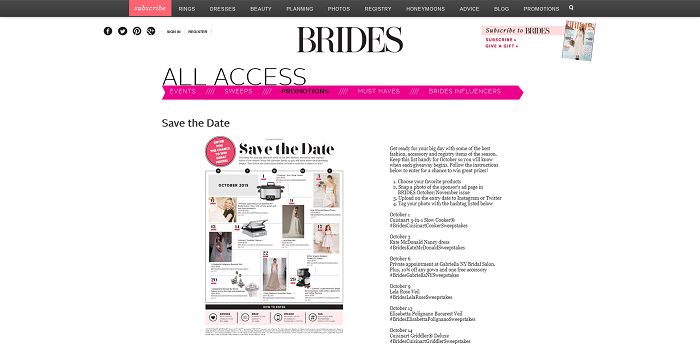 Brides Save The Date Sweepstakes