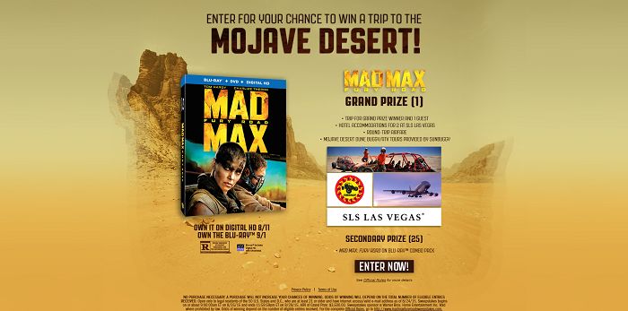 Mad Max Fury Road Sweepstakes (MadMaxFuryRoadSweepstakes.com)