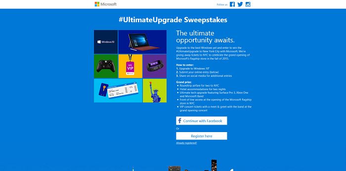 Windows 10 Ultimate Upgrade Sweepstakes (UpgradeTo10Sweeps.com)