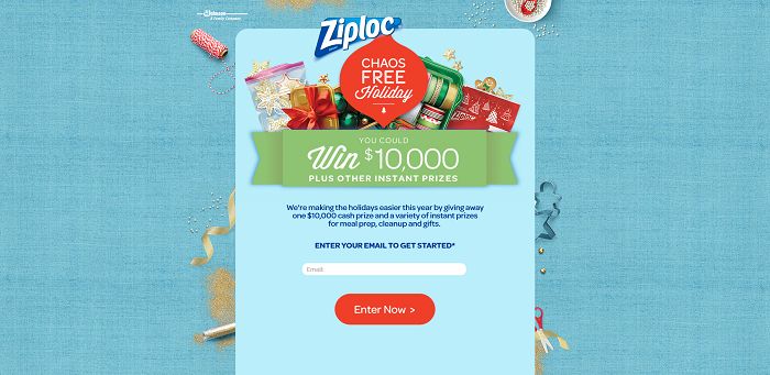 Ziploc Chaos-Free Holiday Instant Win Game And Sweepstakes