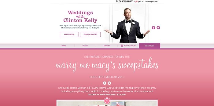 Macys.com/MarryMeMacys - Marry Me Macy’s Sweepstakes