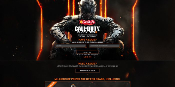 CarlsJr.com/CallOfDuty - Carl's Jr. Call of Duty: Black Ops III Instant Win Game And Sweepstakes