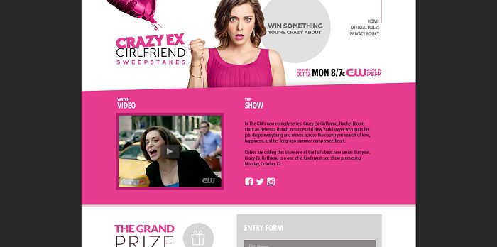 CrazyExSweepstakes.com - CW Crazy Ex-Girlfriend Sweepstakes