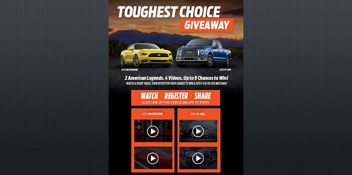 YourFordChoice.com - 2015 Ford Toughest Choice Giveaway