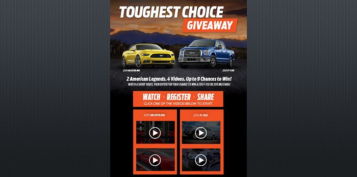YourFordChoice.com - 2015 Ford Toughest Choice Giveaway