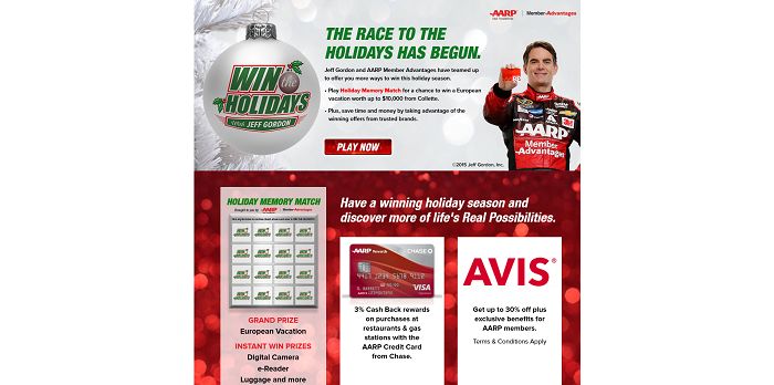 WinTheHolidays.com - AARP's Win The Holidays With Jeff Gordon Promotion