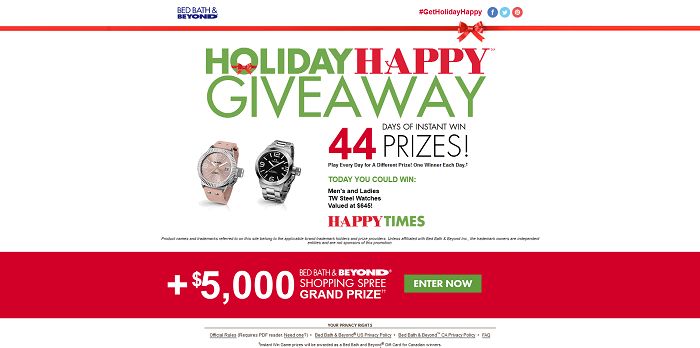 HolidayHappyGiveaway.com - Bed Bath & Beyond Holiday Happy Giveaway