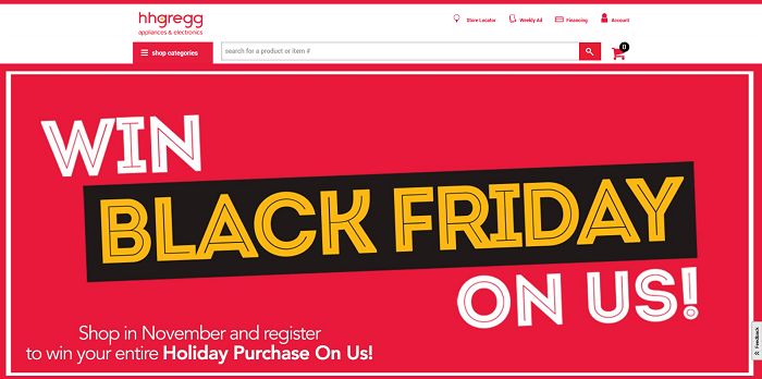 hhgregg Black Friday On Us Sweepstakes (hhgregg.com/on-us)