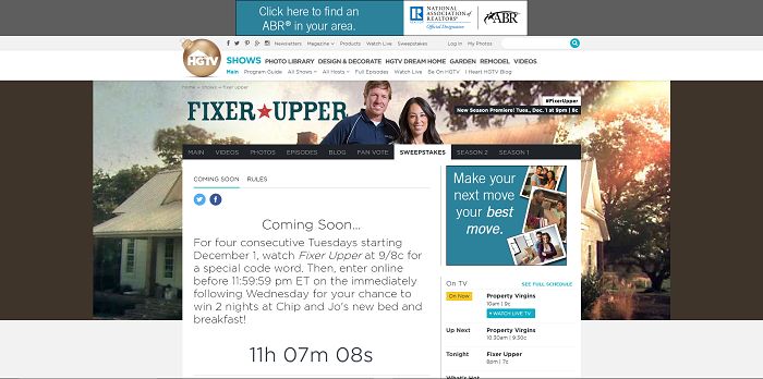 Fixer Upper Ultimate Escape Sweepstakes