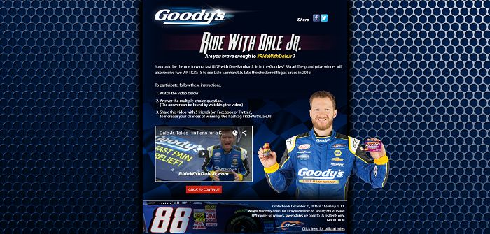 RideWithDaleJr.com - Ride With Dale Jr. Sweepstakes