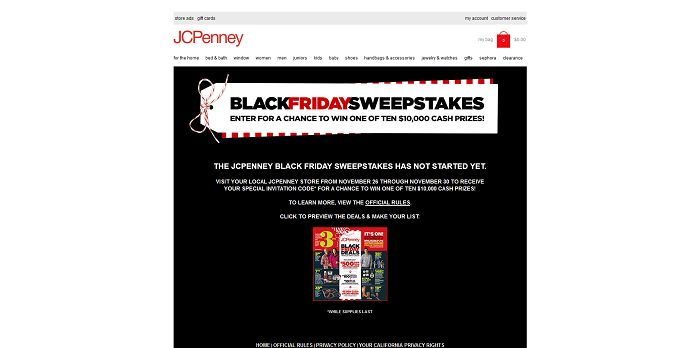 JCP.com/Sweepstakes - JCPenney Black Friday Sweepstakes