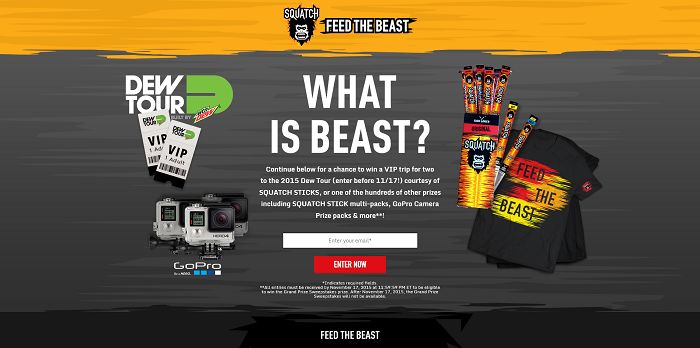 Jack Link’s Squatch Feed the Beast Instant Win Game Sweepstakes