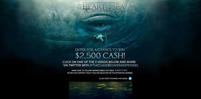 In the Heart of the Sea The Chase Begins Sweepstakes