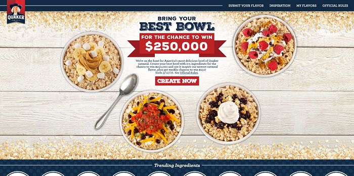 BringYourBestBowl.com - Quaker Bring Your Best Bowl Promotion