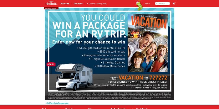 Redbox Vacation Sweepstakes