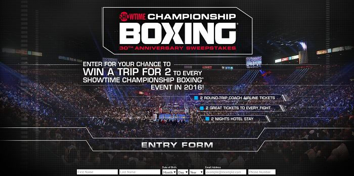 ShoChampSweeps.com - Showtime Championship Boxing 30th Anniversary Sweepstakes