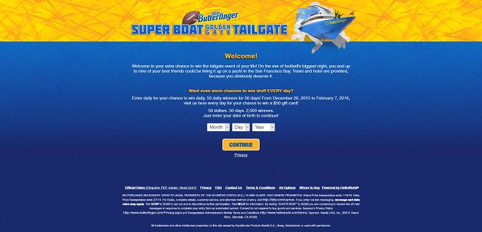 Super Boat Golden Gate Tailgate Sweepstakes