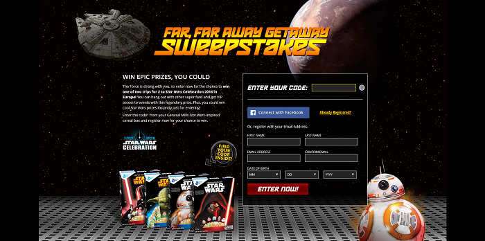 GeneralMills.com/StarWars - Star Wars Far, Far Away Getaway Sweepstakes