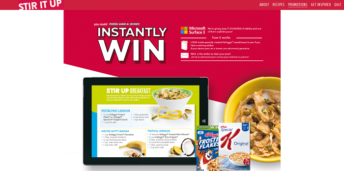 Kellogg's See You At Breakfast Instant Win Game