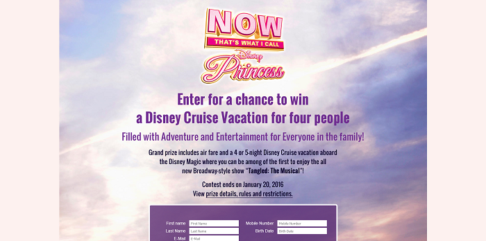 NOW That's Music Disney Cruise Sweepstakes