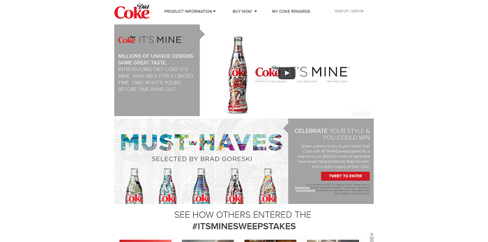 Diet Coke #ItsMineSweepstakes