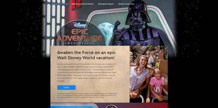 Disney.com/EpicAdventureSweeps - Disney Channel Epic Adventure Sweepstakes