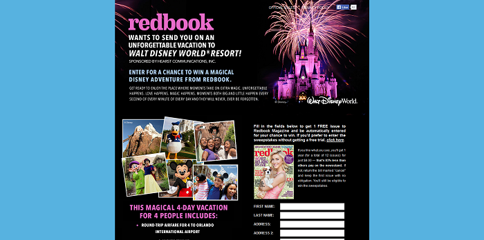 RedbookMag.com/MagicalVacay - Redbook Unforgettable Adventure Sweepstakes