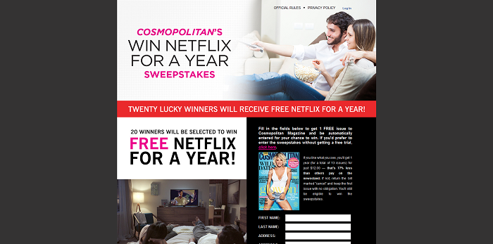 Cosmopolitan Netflix Sweepstakes