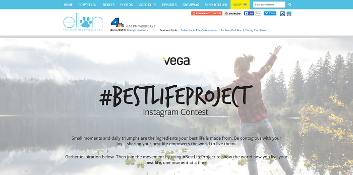 EllenTV.com Vega #BestLifeProject Instagram Contest
