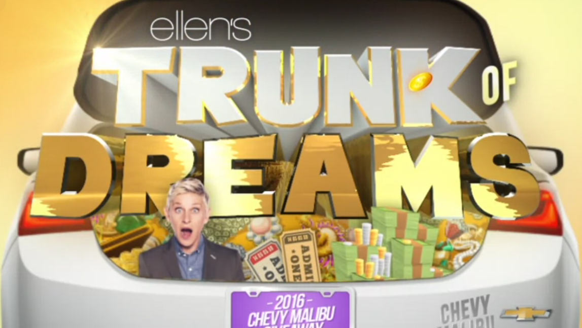 Ellentube.com/Malibu: Ellen's Trunk of Dreams 2016 Chevy Malibu Giveaway