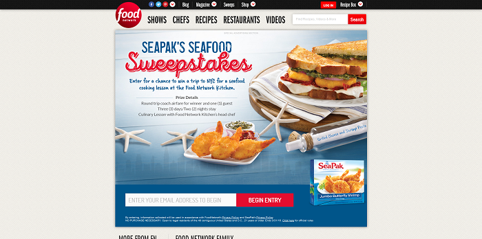 FoodNetwork.com/SeafoodSweepstakes: SeaPak's Seafood Sweepstakes